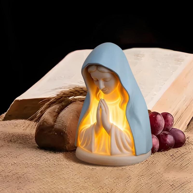 Virgin Mary Prayer Night Light, Elegant Religious Statue Lamp, Led Devotional Table Lamp, Soft Eye Protection Night Lights