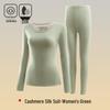 Women's Cashmere Silk Thermal Underwear Set - Seamless, Slim Fit, Round Neck for Autumn/Winter.