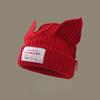 1PC Cute Keep Warm Knitted Hat Festival Spliced Colors Fashionable Pig Ears Thickened Gathering Take Photos New Style