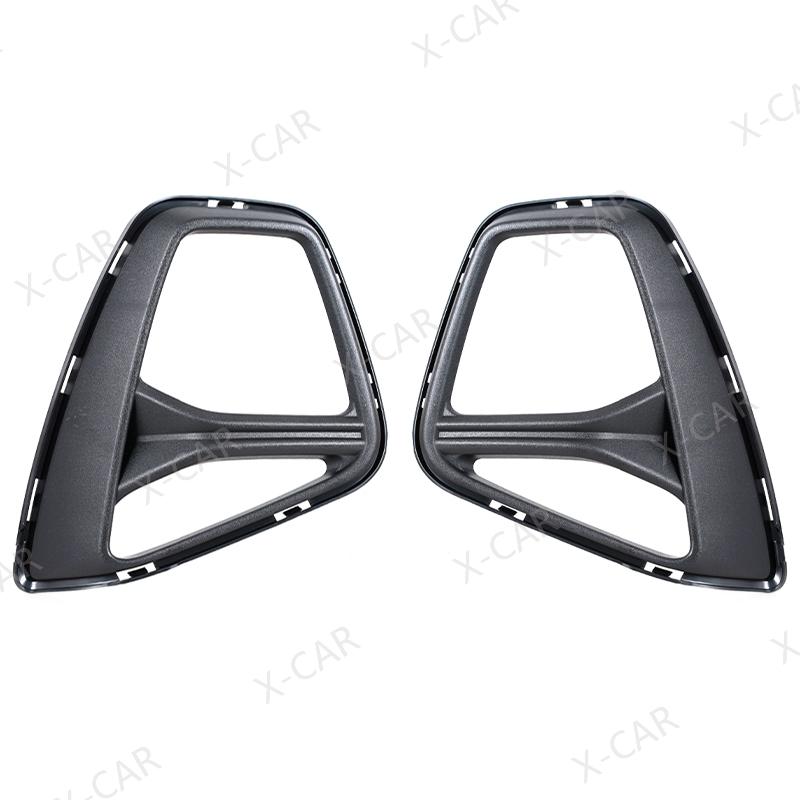Matte Black For Chevrolet Blazer Front Bumper Fog Light Lamp Trim Cover Frame Grille Lid Bezel Hood