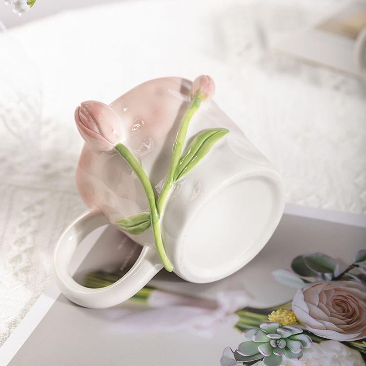 

Трехмерная рельефная чашка-тюльпан, ветряная кофейная чашка, нерегулярная керамическая чашка ручной лепки 301-400ml