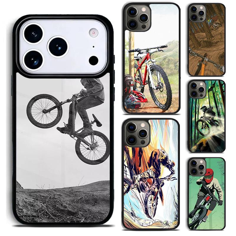 Mountain Biking MTB Phone Case for iPhone 17 16 15 Pro Max Air 14 13 12 11 Plus Shockproof Capa Cover