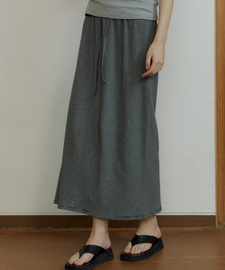 Otte Rib Stripe String Skirts_2Color