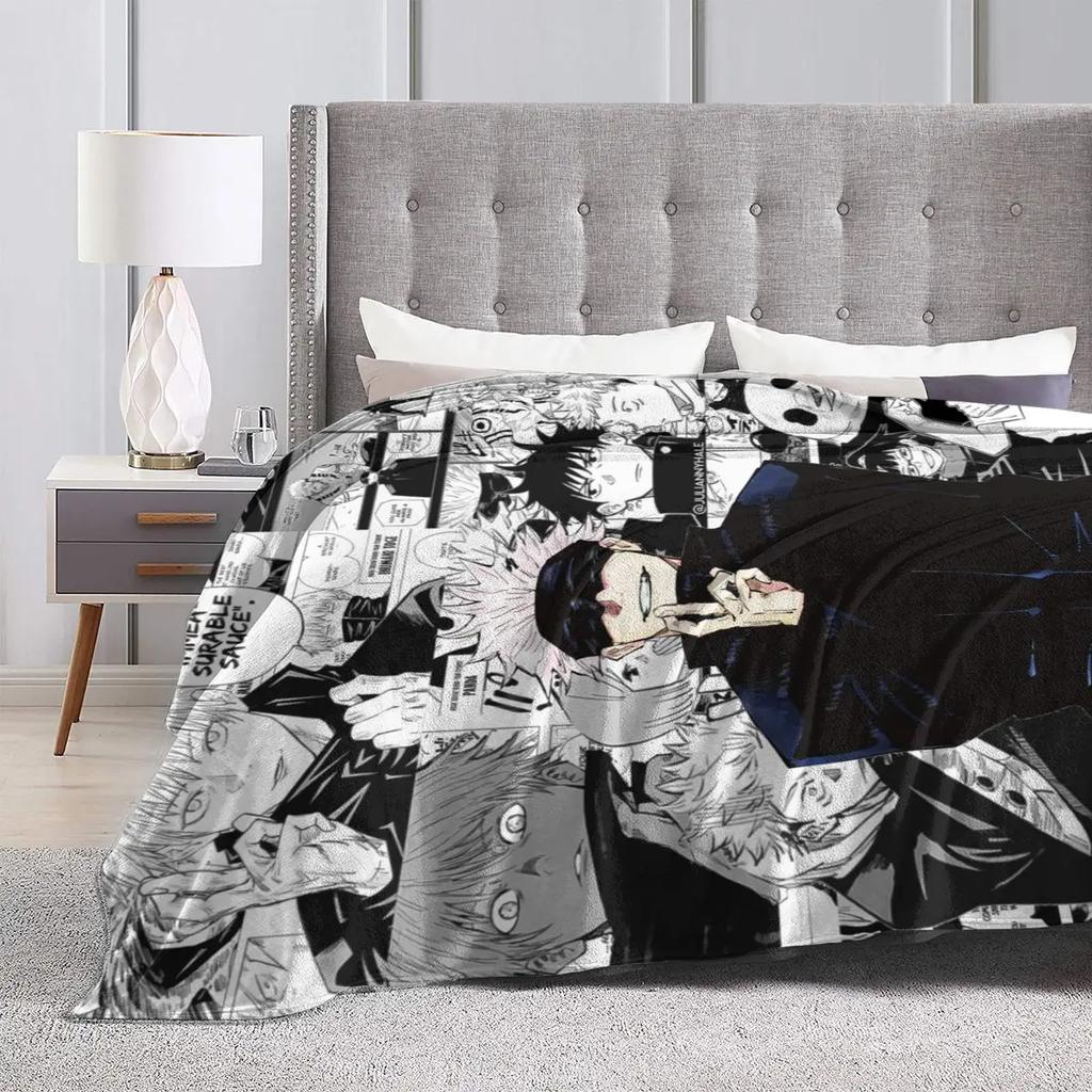 Anime Jujutsu Kaisen All Season Fleece Blanket Throw Ultra Soft Flannel Blanket Digital Printed Premium Fluffy Microfiber Fleece