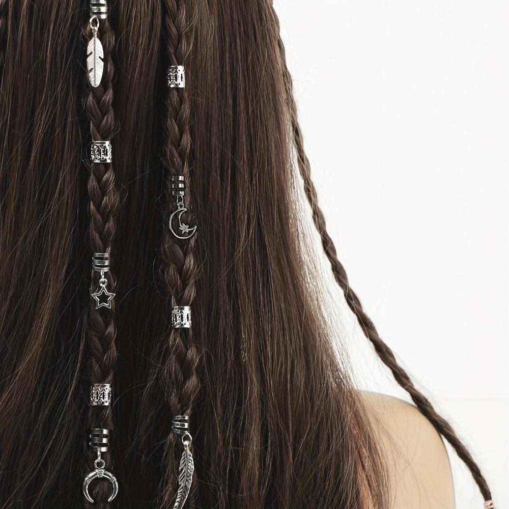 26pcs Dread Locks Hollow Out Hair Ring Metal Cuff Clips Hair Braid Tubes  for Braids