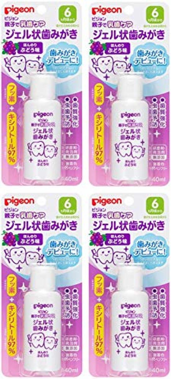 

Pigeon Milk Teeth Care для родителей и детей, гелевая зубная паста со вкусом винограда, 40 мл x 4 шт. [Оптовая закупка]