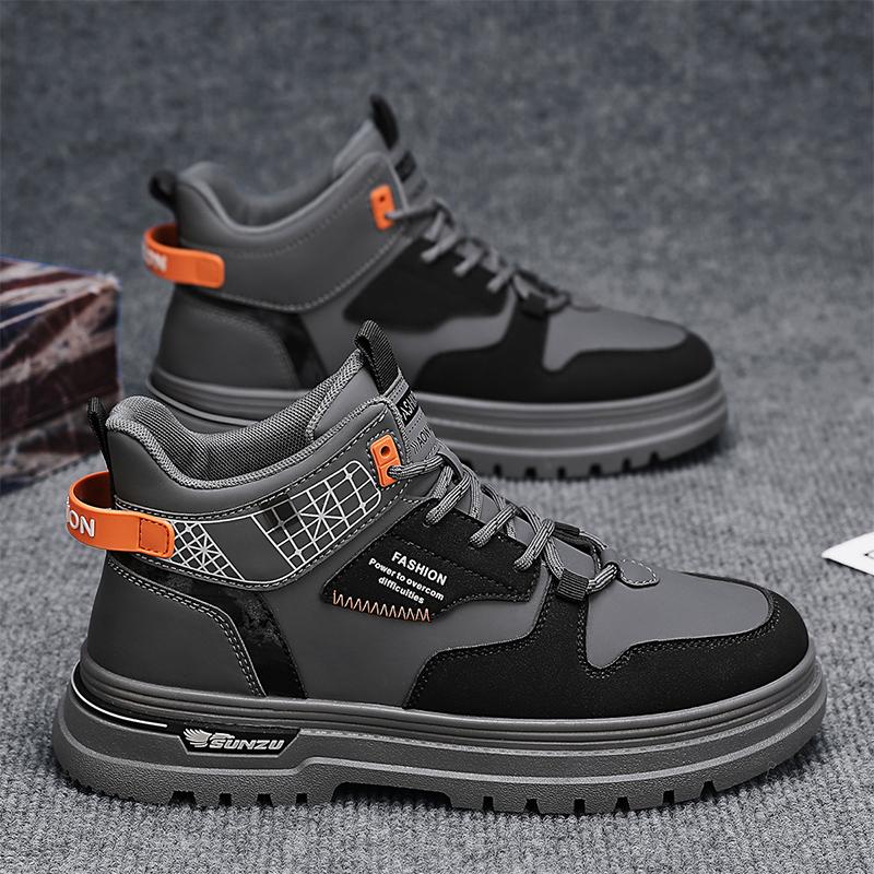 Neue Herren Klassische Herbst- und Wintermode High-Top Dicke Sohle Skateboard-Schuhe Bequeme Weiche Sohle Basketball Sneaker