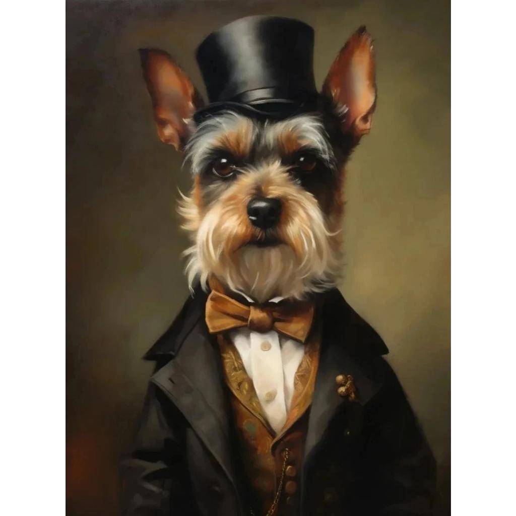 Vintage Palace Aristocrat Gorgeous Costume Animal Tiger Lion Deer Art Poster Canvas Paintings Wall Art Pictures Home Room Decor