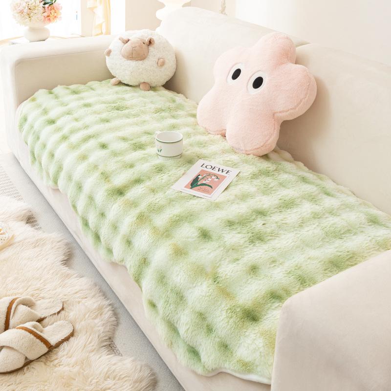 New Special-Shaped Tutu Fleece Sofa Sofa Cushion Winter Plush Seat Cushion Non-Slip Cover Cover Cloth Towel