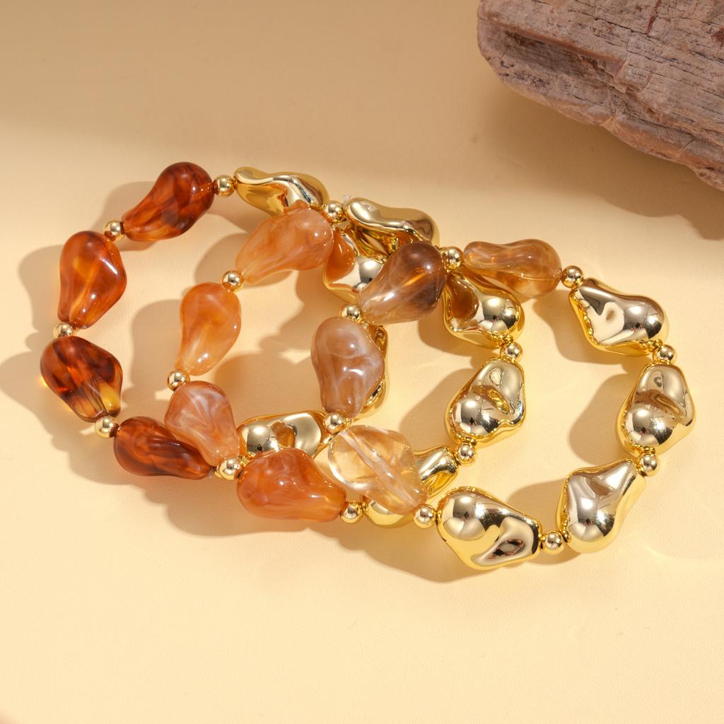 European and American retro acrylic irregular geometric beaded bracelet ethnic style niche jewelry