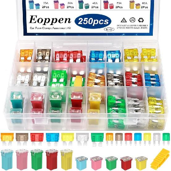 36Pcs Jcase Fuse Car Fuses Assortment Kit Automotive Tall/Standard and Low Profile Jcase Box Shaped Automotive Fuses for Trucks Cars and SUVs (20A,