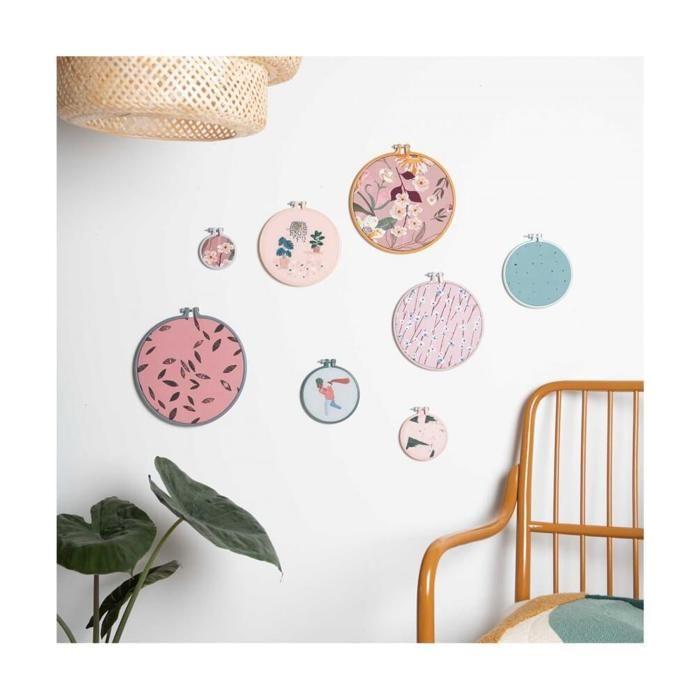 Tambour à broderie - Rose - Ø 10,1 cm - Plastique - Mixte - Intérieur