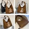 Leisure Vintage Single Shoulder Bag PU Leather Large Capacity Minimalist Tote Bag Simple Ladies Handbags Women