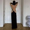 Women's New Spice Girls Sexy Side Split Large Backless Slimming See-Through Dresses