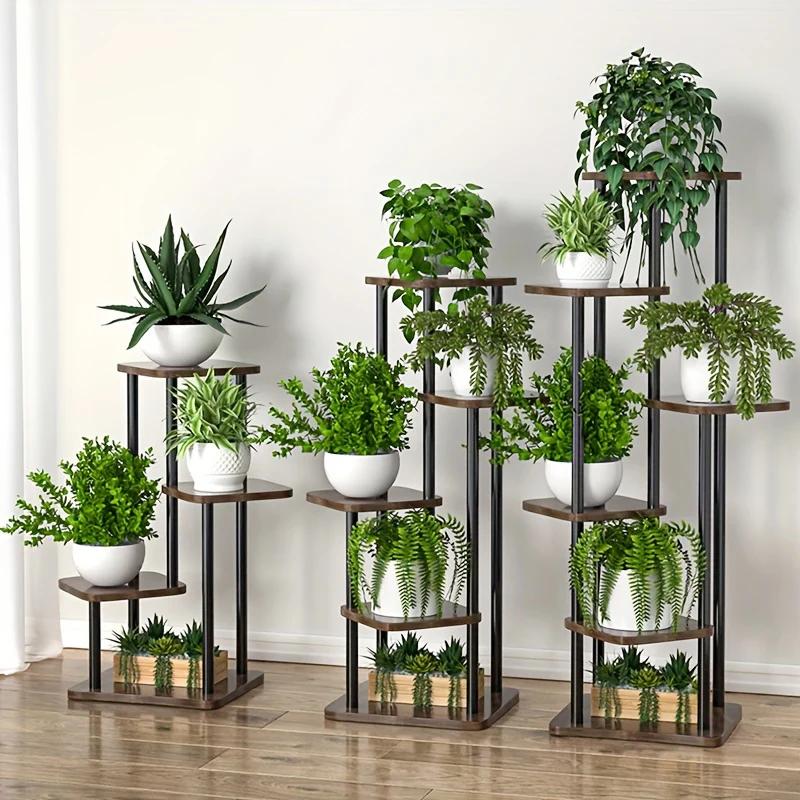 Plant Stand Stand for Flowers Wooden Storage Shelf 4/5/6 Tier Flower Shelf Planter Rack Indoor Display Stand Multiple Flower Pot