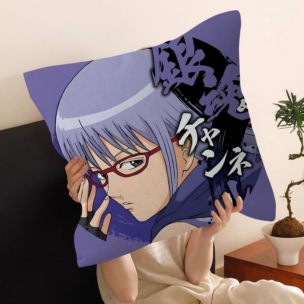 GINTAMA Funny Comedy Anime Pillow Gift Home Office Decoration Bedroom Sofa Car Cushion Cover Case 45x45