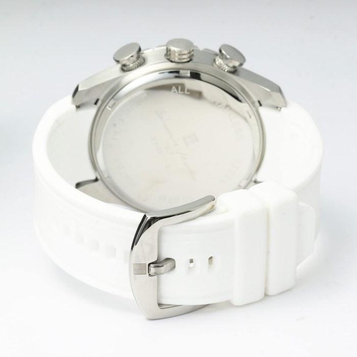 Salvatore Marra Men's Chronograph Watch, Quartz, White x White (Silver)