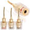 Xiatiaosann 4pcs Flex Pin Banana Plug To 4mm Female Banana Jack Speaker Audio Connector Adapter with Spring for Amplifiers and Audio Braided Type