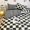 Black and White Plaid Duvet Cover Set Full Geometric Grid Bedding Set Soft Lattice Checkerd Comforter Cover with 2 Pillowcases