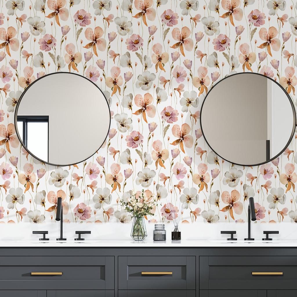 Thickened Wallpaper Self-Adhesive High-End Wall Decoration Flower Green Plant Wall Sticker Room Decoration