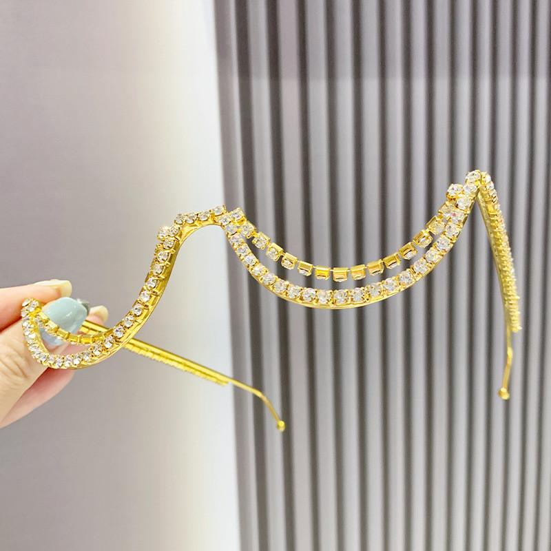 

Fashion Glitter Diamond Half Frame Glasses For Women Trendy Metallic Decor Eyewear золотой