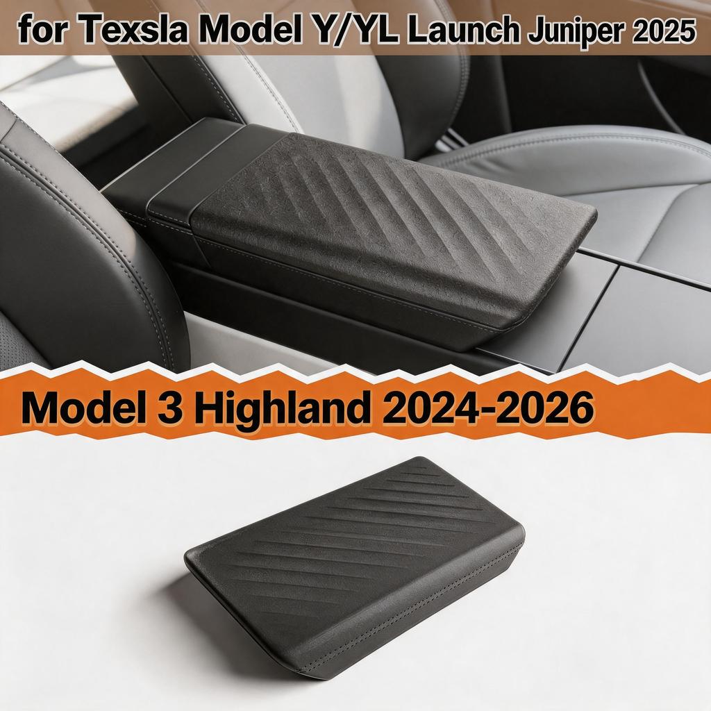 Durable Non-Slip Dustproof for Tesla Model Y Juniper Launch 2025-2026 Model 3 Highland 2024 TPE Armrest Cover Accessories