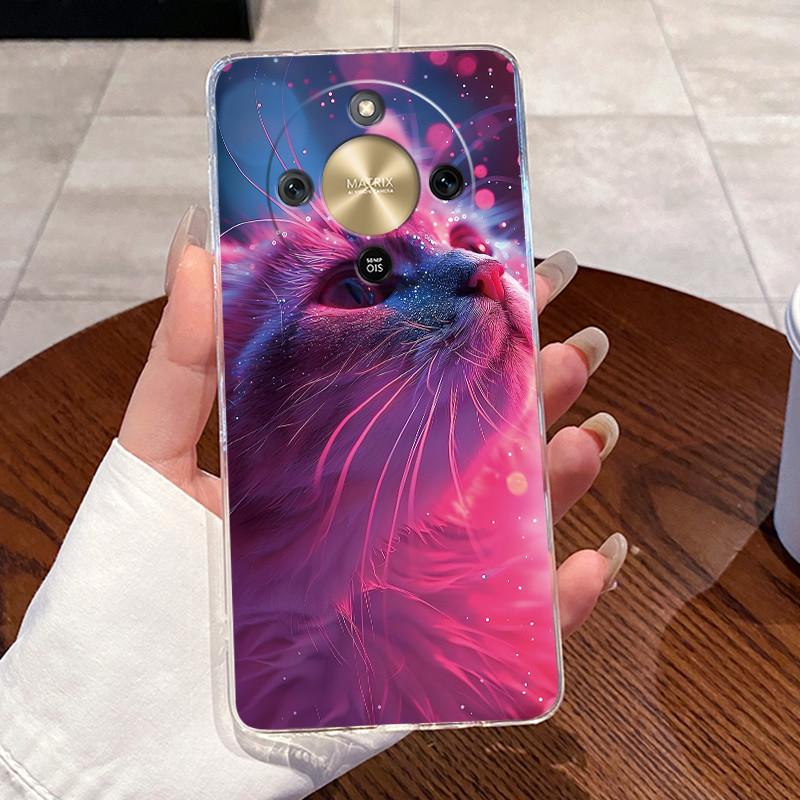Casing For Honor X9d Case 5G Aesthetic Fashion Cute Cat Cartoon Soft Silicone Back Cover HonorX9d X 9d 5G Transparent Phone Case
