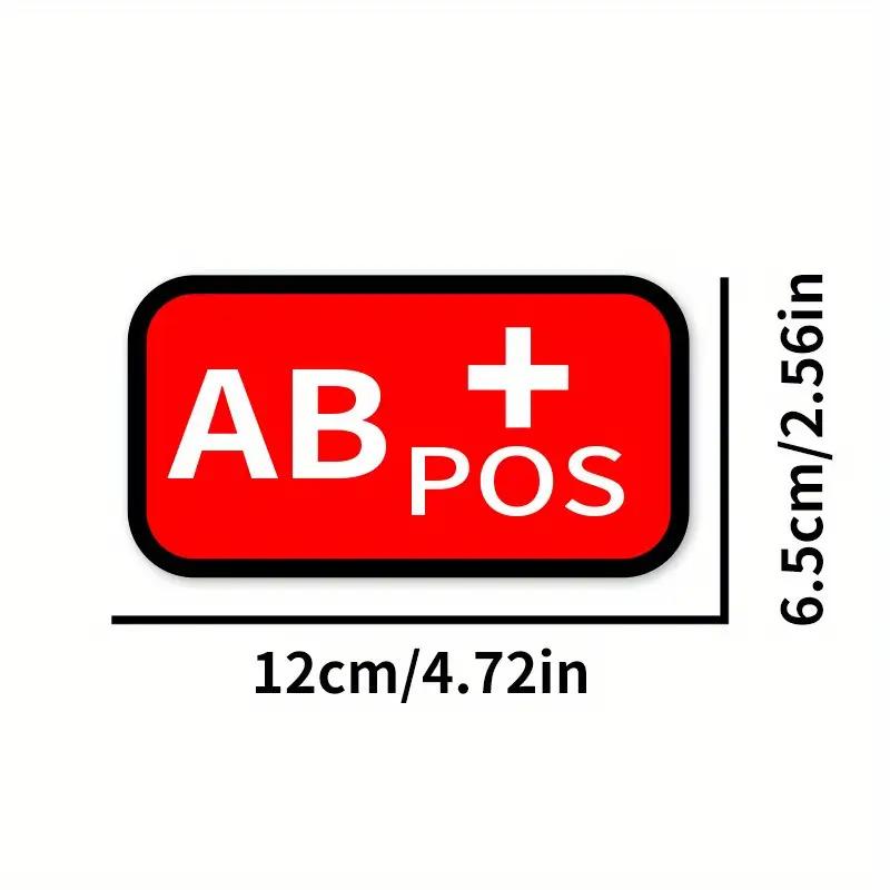 Waterproof Blood Type Vinyl Sticker, Red A/B/AB/O POS NEG Graphic Decal, Universal DIY Decoration for Auto Motorcycle Helmet