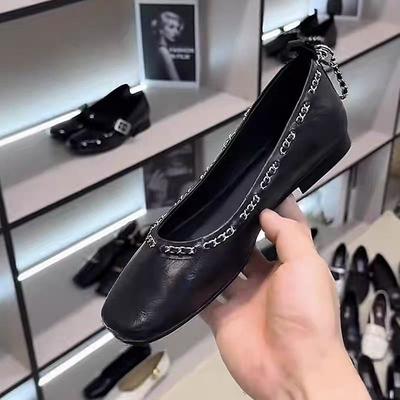 Great Good To Wear French Single Shoes for Women's 2025 Spring and Autumn New Soft-soled Round Head Low Heel Flat-soled Square Heel Real Soft