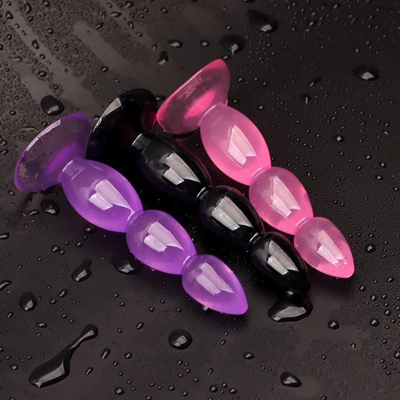 1PC Butt Plug Dildo Butt Prostate Massage Unisex Sexy Stopper TPE Anal Plugs Beads Adult Sex Toy for Men Women Adult Games