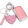 Compatible with Lexus Key Fob Cover with Diamond Bling Keychain, Car Accessories Key Holder Shell Soft TPU Full Protection for RX ES GS LS NX RS GX