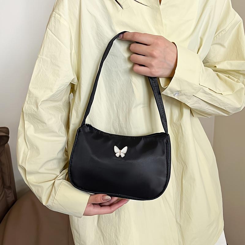Xykk01 Women's Unisex Minimalist Chic Handbag Clutch With Zipper Closure, Durable Nylon Everyday Purse For Elegant Formal Event Bag