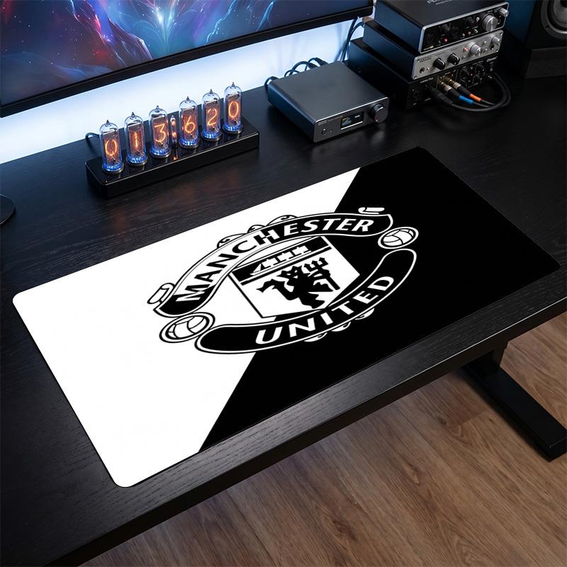 Tappetino per Mouse con Motivo a Tema Manchester United FC, Tappetino XXL per Scrivania da Gaming con Design del Logo del Calcio, Tappetino per Mouse del Computer Antiscivolo