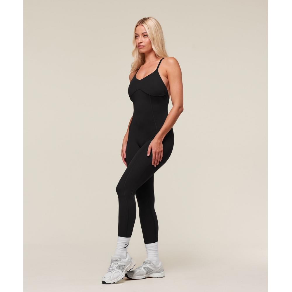 Gymshark Strappy All In One Full Length Black White B9a1r Bb3f
