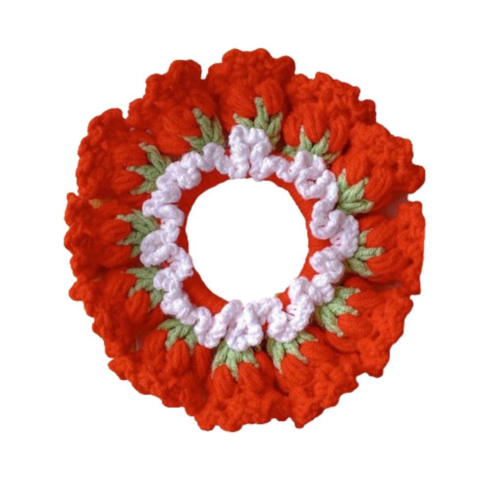 Handmade Crocheted Flower Scrunchies Flores Convallariae Sweet Hair Tie Knitted Hair Rope  Girls