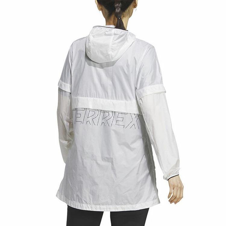 adidas Alfabetstryck Dragkedja Långärmad Vindjacka Dam Ytterkläder Vit HY4699