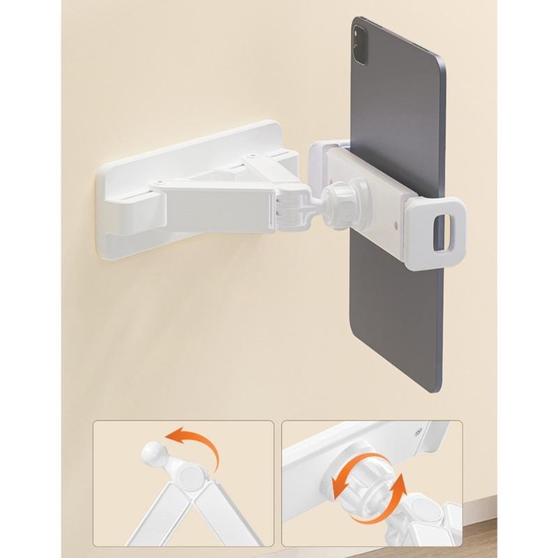 Supporto a Muro Universale per Tablet Rotazione 360 Staffa a Muro per Cucina Per Apparecchiature Display da 4,7 a 12,9 pollici