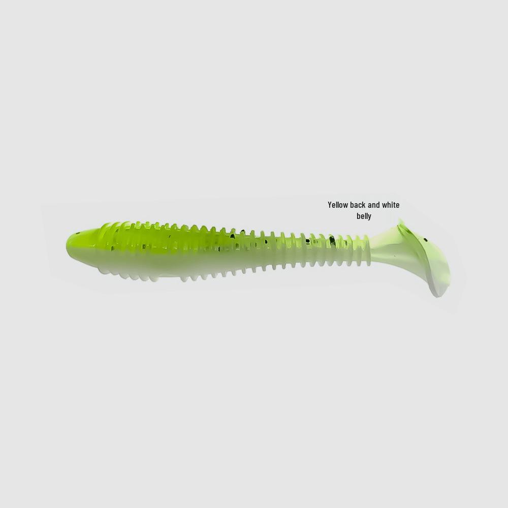 50-Piece Scented & Salted Ribbed T-Tail Soft Worm Lure for Fishing