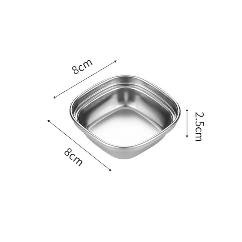 

Stainless Steel Gold Seasoning Dish Hot Pot Dipping Bowl Soy Sauce Dish Square Barbecue Snack Plate Kitchen Korean Condiment