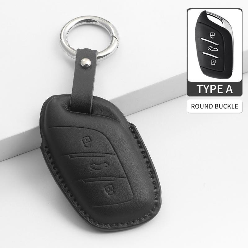 Interior Mouldings Leather Car Key Case Cover Protector Shell Fob Accessories For MG 4 2023 Mg4 Ev MG HS GT ZS EV ZX MG5 MG6 3 B