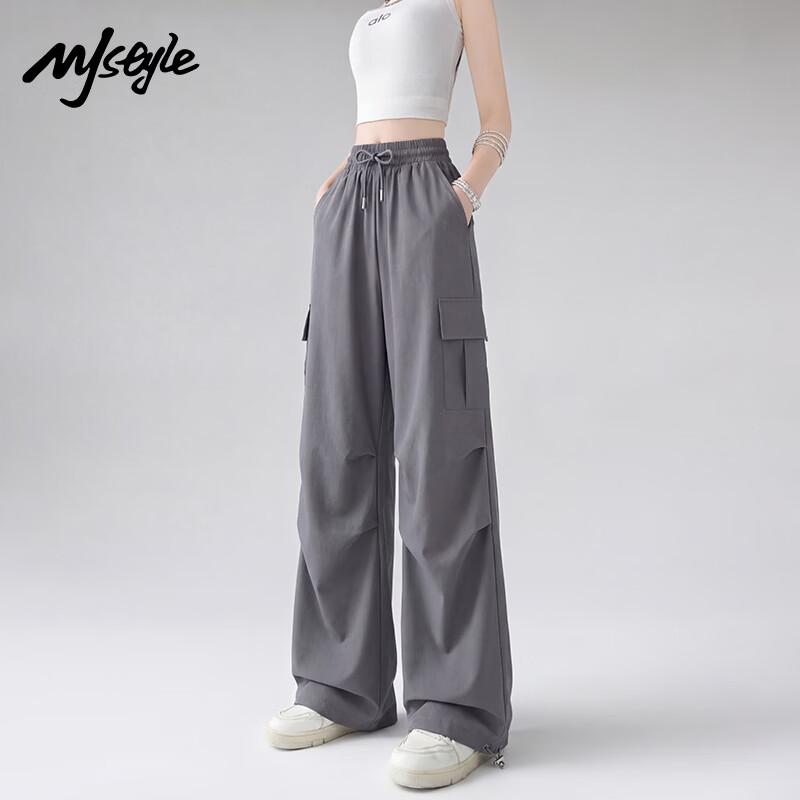 MJ STYLE Casual Straight-Leg Pants L
