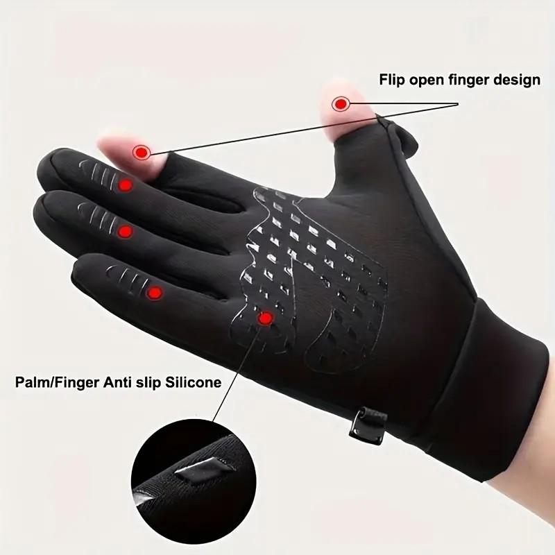 Guanti Invernali Tralow Uomo Donna Impermeabili Touchscreen Antiscivolo Dito Mancante Termici Neve Corsa Ciclismo Guida