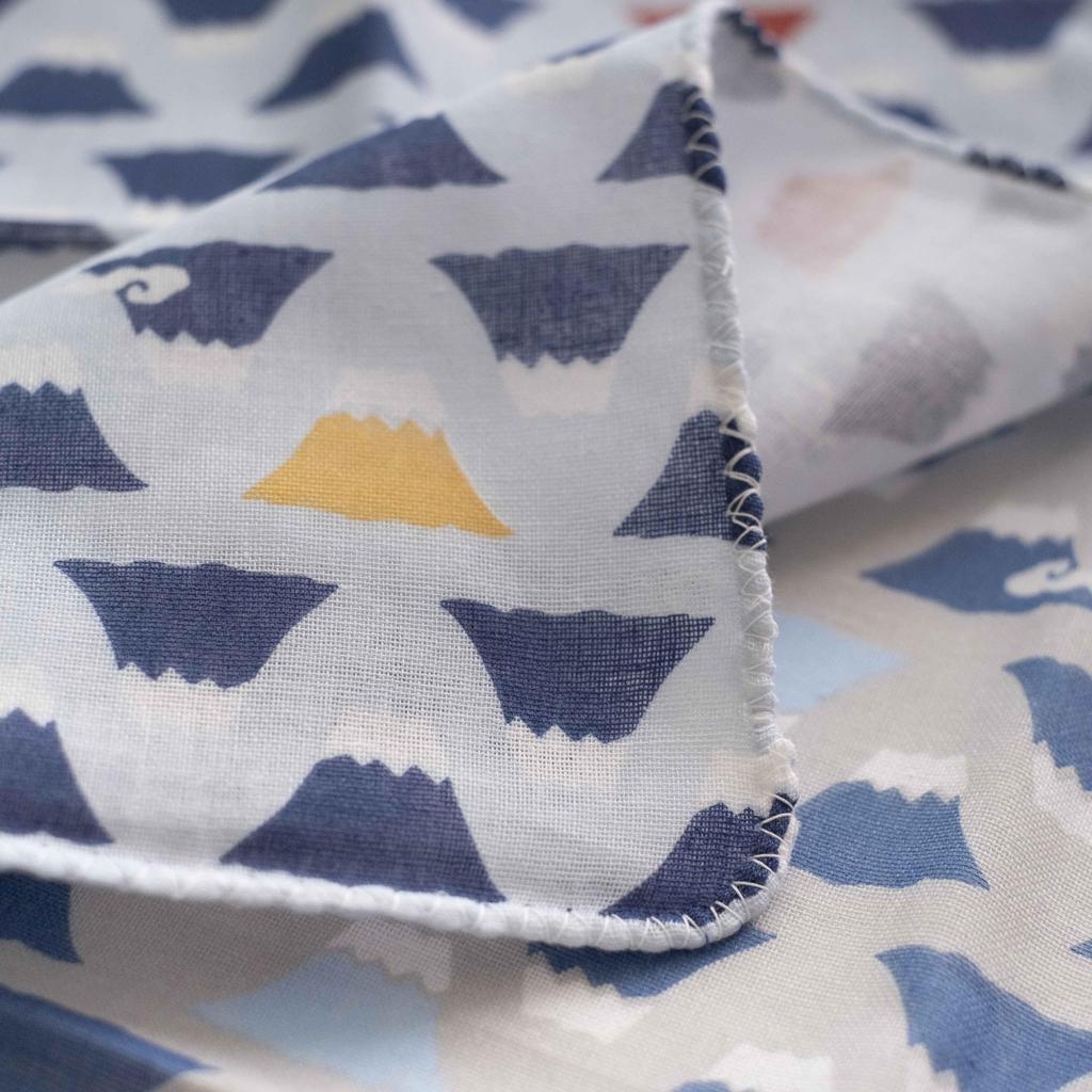 Cute Gauze Tenugui Towel Soft to the Made in Japan Fuji 2 Set, Touch, 100% Cotton, (D. Mt. Design, Pieces)