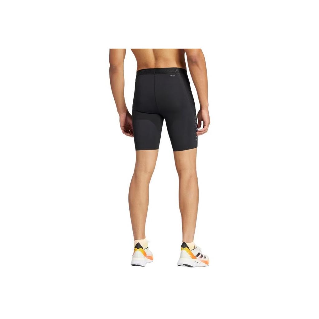 Adidas Adizero Running Short Leggings With Slim Fit Logo Print Men Bottoms Black IK9731