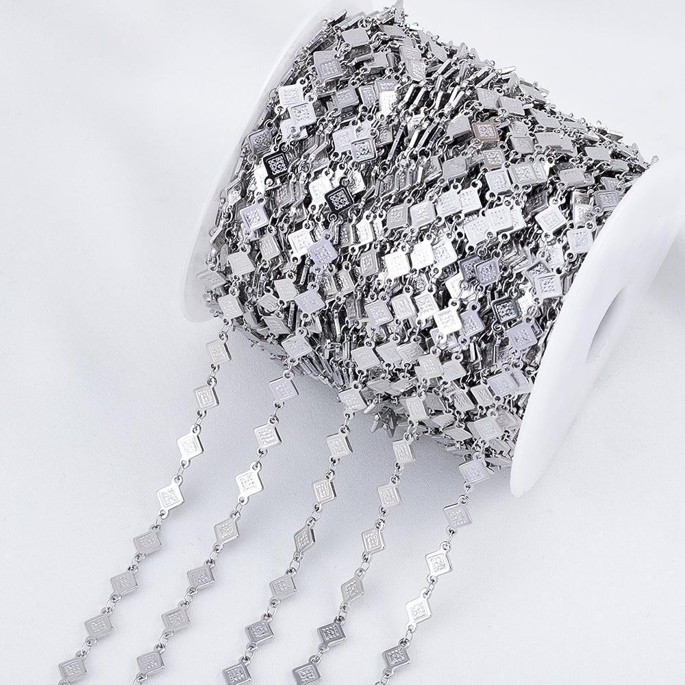0.5meter 1meter Stainless Steel Flower Chain Roll DIY Jewelry Making Accessories Bulk Chain for Crafts for DIY Necklace Bracelet