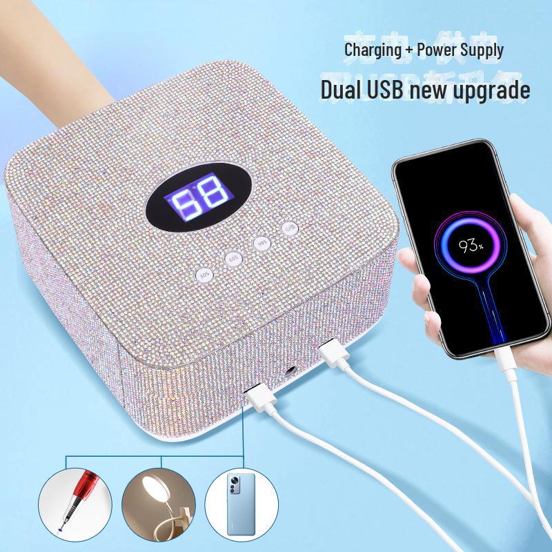 S50 Portable Wireless Nail Light Therapy Lamp with Diamond-Sticking, Quick-Drying Feature
