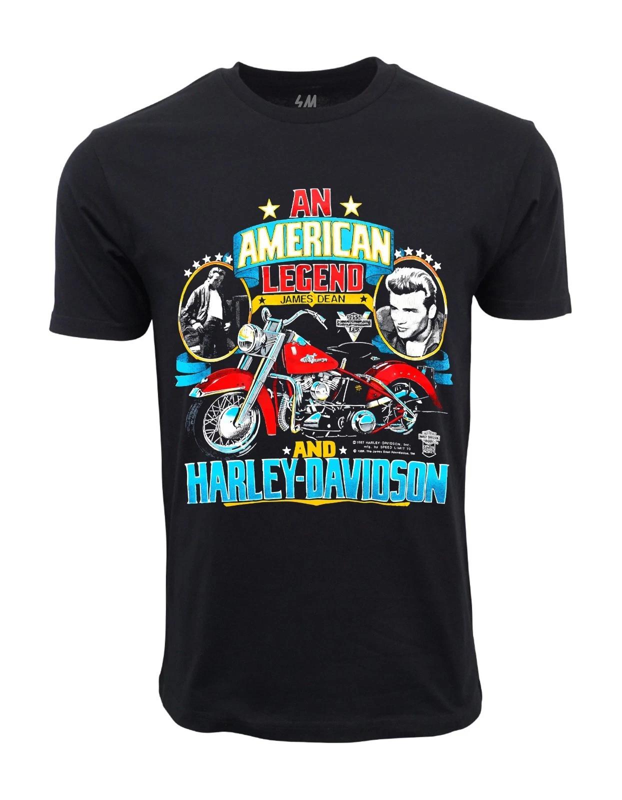 Unisex Adult Casual Graphic JAMES DEAN AMERICAN LEGEND HARLEY T SHI... S