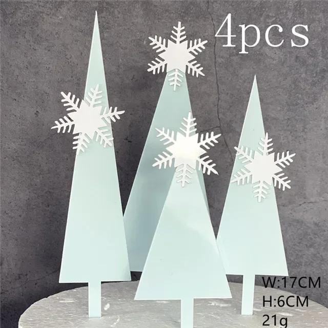 Golden Acrylic Christmas Tree Cake Toppers For Kids Christmas Party, Family Party, Xmas Cakes Decoration