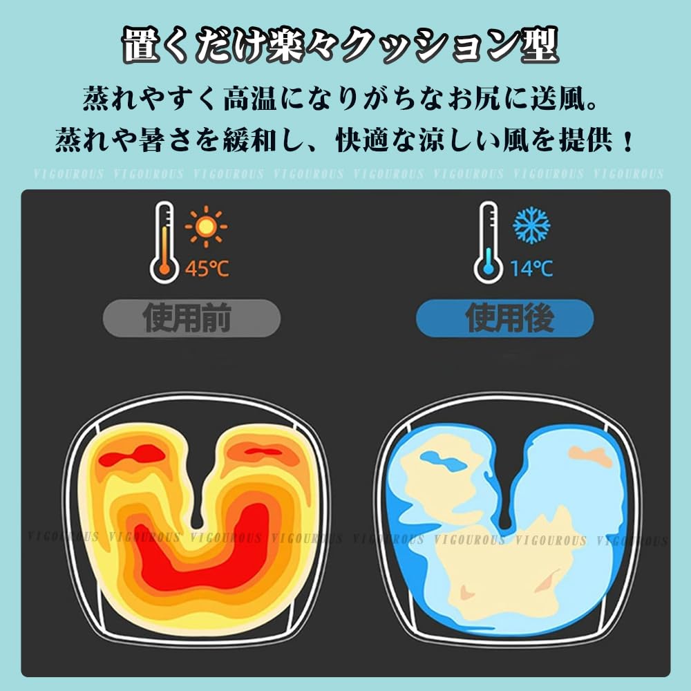 VIGOUROUS Kylande Bilbarnstol, Bilbarnstol, 8 Kraftfulla Fläktar, 3 Nivåer av Luftflöde