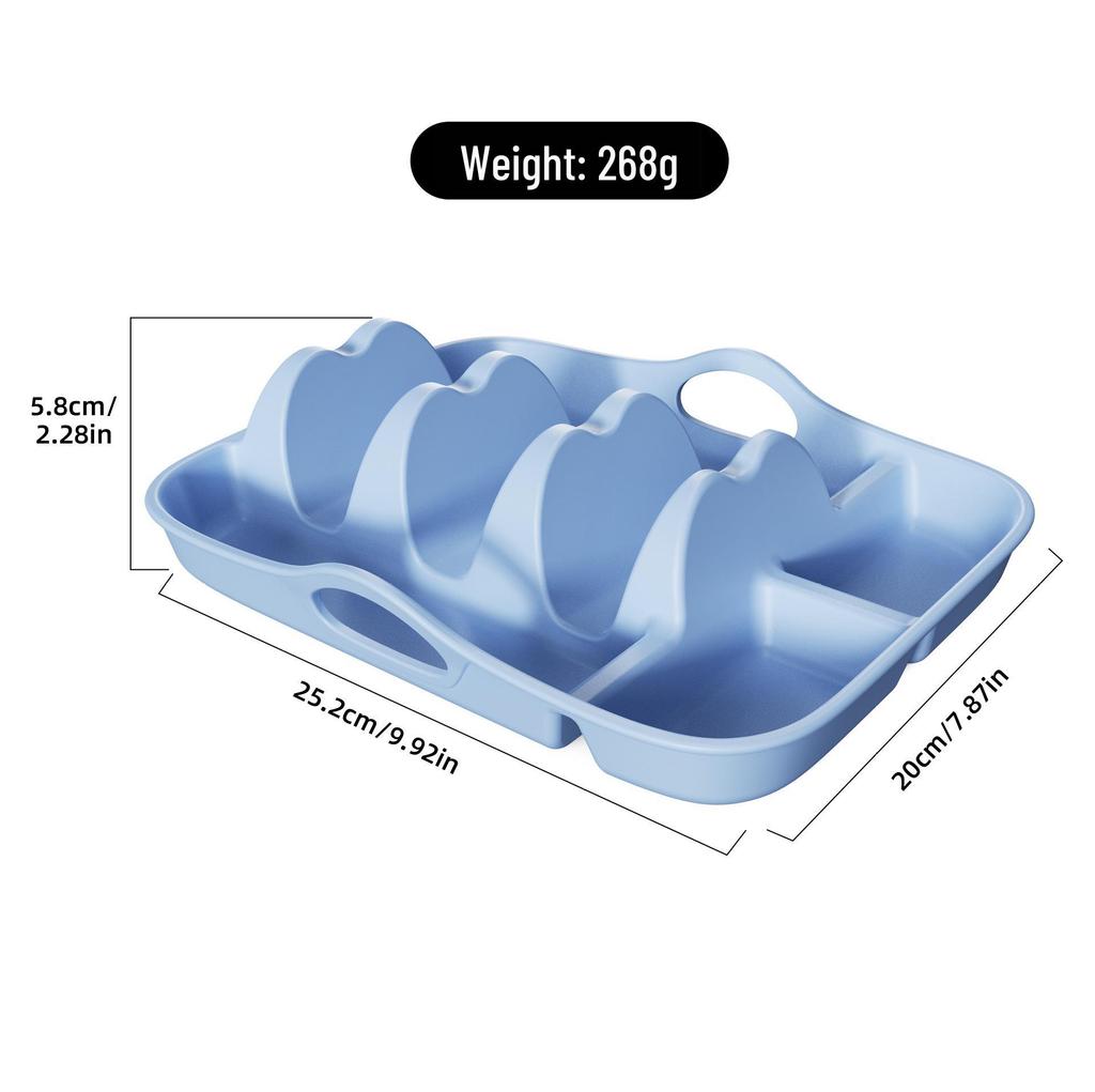 Silicone Taco Plate Holder with Dividers for Burritos and Tortillas